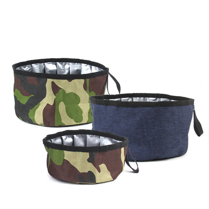 Portable Folding Dog Food Bowl in Oxford Cloth