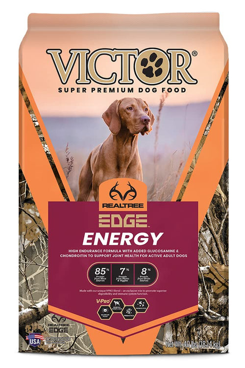 Victor Super Premium Dog Food – Realtree Edge Energy Dry Dog Food for Highly Active Dogs – Gluten Free Dog Food with Glucosamine and Chondroitin for Hip and Joint Health 40 Lb