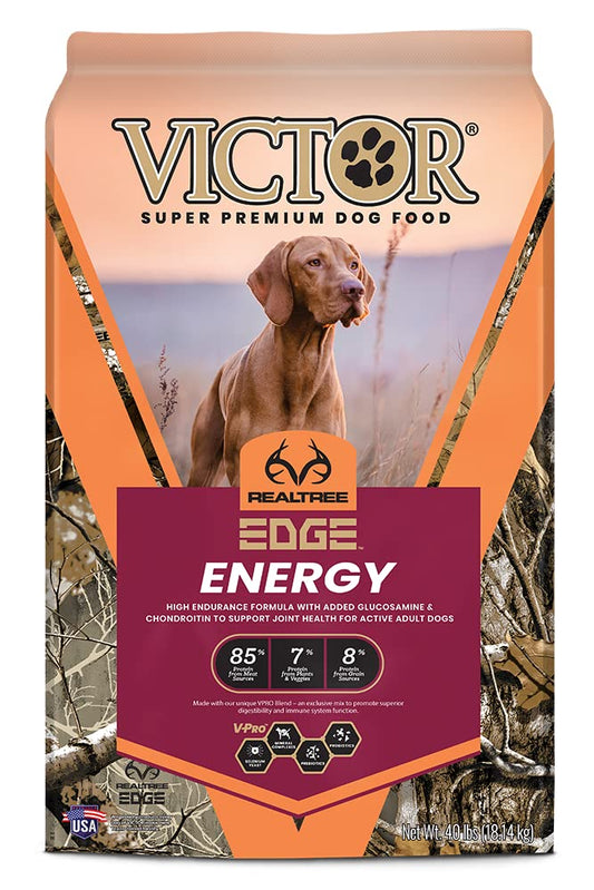 Victor Super Premium Dog Food – Realtree Edge Energy Dry Dog Food for Highly Active Dogs – Gluten Free Dog Food with Glucosamine and Chondroitin for Hip and Joint Health 40 Lb