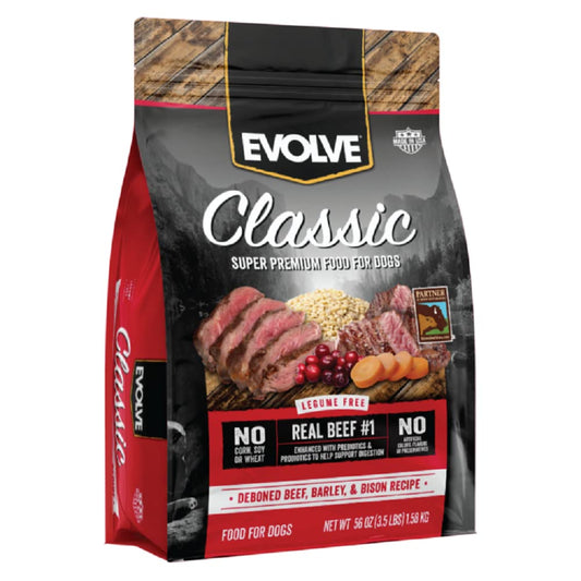 Evolve Pet Food Classics Deboned Beef Barley and Bison Recipe Dog Food 3.5-pounds